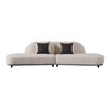 Falcone - Contemporary Off-White + Grey Bonded Leather Curved Sectional Sofa / VGEV-W2414-OFFWHT