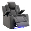 Leuco Power Motion Recliner w/Cup Holder, Control, LED & Power Headrest / LV02834