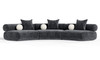 Simpson - Contemporary Dark Grey Fabric Curved Modular Sectional Sofa with Throw Pillows-3-Piece Sectional / VGOD-ZW-23018-GRY-MOD-3-Piece Sectional
