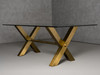 Dandy - Modern Golden & 15mm Glass Dining Table / VGGMDT-1305-DT-15MM
