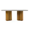 Bateman - Modern Faux Concrete + Walnut Dining Table / VGMC-GF-1C011