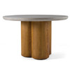 Bateman - Modern Faux Concrete + Walnut Round Dining Table / VGMC-GF-1C009