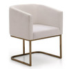 Yukon Modern White Fabric and Antique Brass Dining Chair / VGVCB8362-WHTBRS
