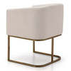 Yukon Modern White Fabric and Antique Brass Dining Chair / VGVCB8362-WHTBRS