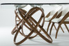 Mason Modern Glass & Walnut Dining Table / VGCSDT-16092