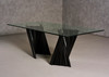 Corbin Mid-Century Black Ash & Glass Dining Table / VGCSDT-1571-BLK