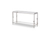Agar Modern Glass & Stainless Steel Console Table / VGHB235X
