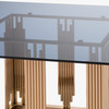Token Modern Smoked Grey Glass & Rosegold Dining Table / VGVCT816