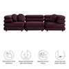 Jubilee 3-Piece Modular Performance Velvet Sectional Sofa by Modway / EEI-7003