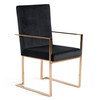 Trea - Modern Black Velvet & Rosegold Dining Chair / VGVCB0298A-BLK-DC
