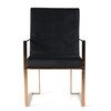 Trea - Modern Black Velvet & Rosegold Dining Chair / VGVCB0298A-BLK-DC