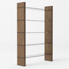 Glencoe - Modern Walnut & Black Glass Bookshelf / VGBBMQ2005SF-1