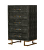 Howard - Modern Shagreen Grey Leatherette & Gold Chest / VGGMCHD-1528-5-CHEST