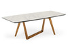 James - Contemporary Walnut & White Dining Table / VGCSDT-19078-WAL-DT