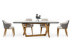 James - Contemporary Walnut & White Dining Table / VGCSDT-19078-WAL-DT