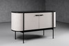 Hobart - Modern Beige Fabric & Black Metal Buffet / VGDWJ9743--BEI-BUF