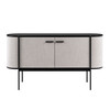 Hobart - Modern Beige Fabric & Black Metal Buffet / VGDWJ9743--BEI-BUF
