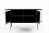Hobart - Modern Beige Fabric & Black Metal Buffet / VGDWJ9743--BEI-BUF