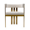 Pontiac - Modern Beige Sherpa + Gold Dining Chair / VGZAY129-BEI-DC