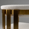 Pontiac - Modern Beige Sherpa + Gold Dining Chair / VGZAY129-BEI-DC