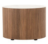Chelton - Contemporary White Ceramic & Walnut Oval Nightstand / VGHB351U3-WAL-NS