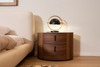 Chelton - Contemporary White Ceramic & Walnut Oval Nightstand / VGHB351U3-WAL-NS