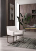 Elijah - Modern Off White & Copper Antique Brass Dining Chair / VGVCB8363-WHT-DC