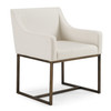 Elijah - Modern Off White & Copper Antique Brass Dining Chair / VGVCB8363-WHT-DC