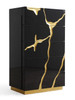 Aspen - Modern Black & Gold Chest / VGVCJ1801-5H-BLK-CHEST
