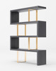 Maze - Elm Grey & Gold Bookcase / VGBBMT1303-GLD-BOOK