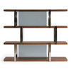 Brewer - Modern Walnut Glass & Stainless Steel Bookshelf / VGBBMQ2001SF-SHELF