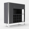 Fauna - Elm Grey & Stainless Steel Wine Cabinet / VGBBBN-2W-CAB