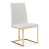 Frankie - Contemporary White & Gold Dining Chair / VGGAGA-6917CH-WHT