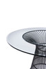 Chandler - Modern Round Glass & Black Stainless Steel Dining Table / VGZAT007-1-BLK-DT