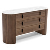 Chelton - Contemporary White Ceramic & Walnut Dresser / VGHB351C-WAL-DRS
