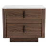 Chelton - Contemporary White Ceramic & Walnut Nightstand / VGHB351U-WAL-NS