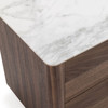 Chelton - Contemporary White Ceramic & Walnut Nightstand / VGHB351U-WAL-NS