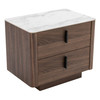 Chelton - Contemporary White Ceramic & Walnut Nightstand / VGHB351U-WAL-NS
