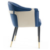 Calderon - Blue & Beige Vegan Leather Dining Chair / VGVCB065-BLU-DC