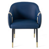 Calderon - Blue & Beige Vegan Leather Dining Chair / VGVCB065-BLU-DC