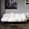 Glaster - Contemporary White Sherpa 88" Bubble Sofa / VGODZW-20036-WHT-S