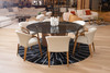 Kaye - Modern Walnut + Glass 71" Round Dining Table / VGBBMI2102A-BRN-DT