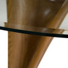 Seguin - Round Glass + Walnut Dining Table / VGCSRT-20045-BRN-DT