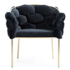 Debra - Modern Black Velvet + Brushed Brass Dining Chair / VGVCB202A