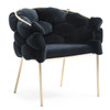 Debra - Modern Black Velvet + Brushed Brass Dining Chair / VGVCB202A
