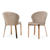 Nadia - Modern Beige Velvet & Rosegold Dining Chair (Set of 2) / VGVCB209-BEI