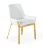 Ganon - Modern White & Gold Dining Chair / VGGAGA-6736CH-WHT-GLD-DC