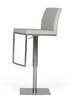 Folsum - Modern Light Grey & Brushed Stainless Steel Bar Stool / VGHR5040GB-1-LTGRY-BS