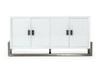 Lenny - Modern White High Gloss & Stainless Steel Gun Metal Buffet / VGGMW-1393B-WHT-BUF