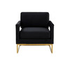 Edna - Modern Black Velvet & Gold Accent Chair / VGRHRHS-AC-201-BLK